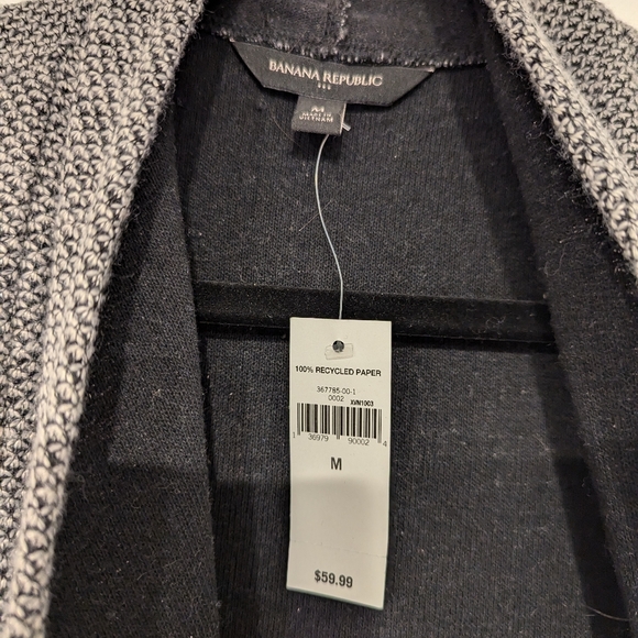 NWT Banana Republic Grey/Black Open Front Vest in medium - Picture 2 of 7
